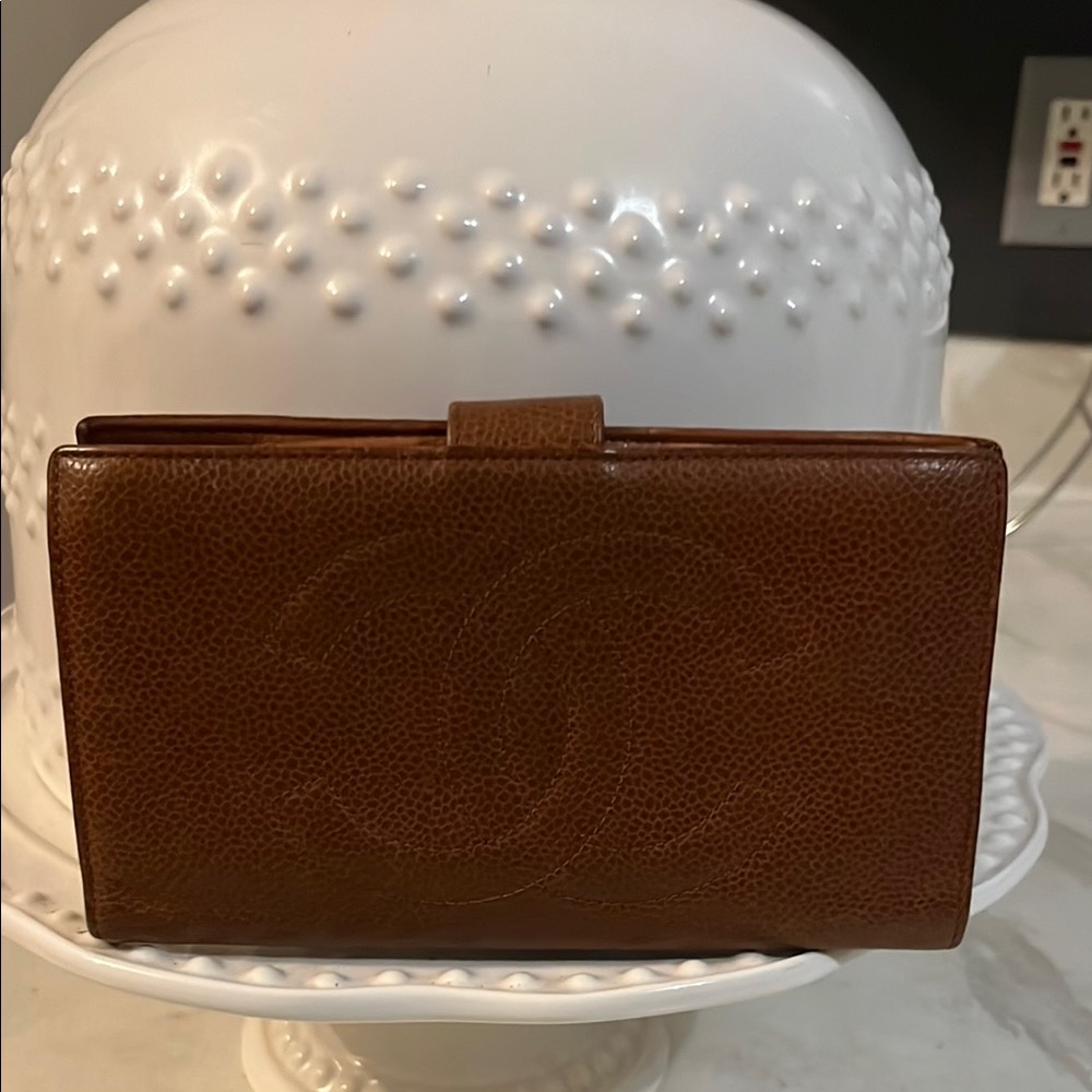 CHANEL Brown Leather Wallet